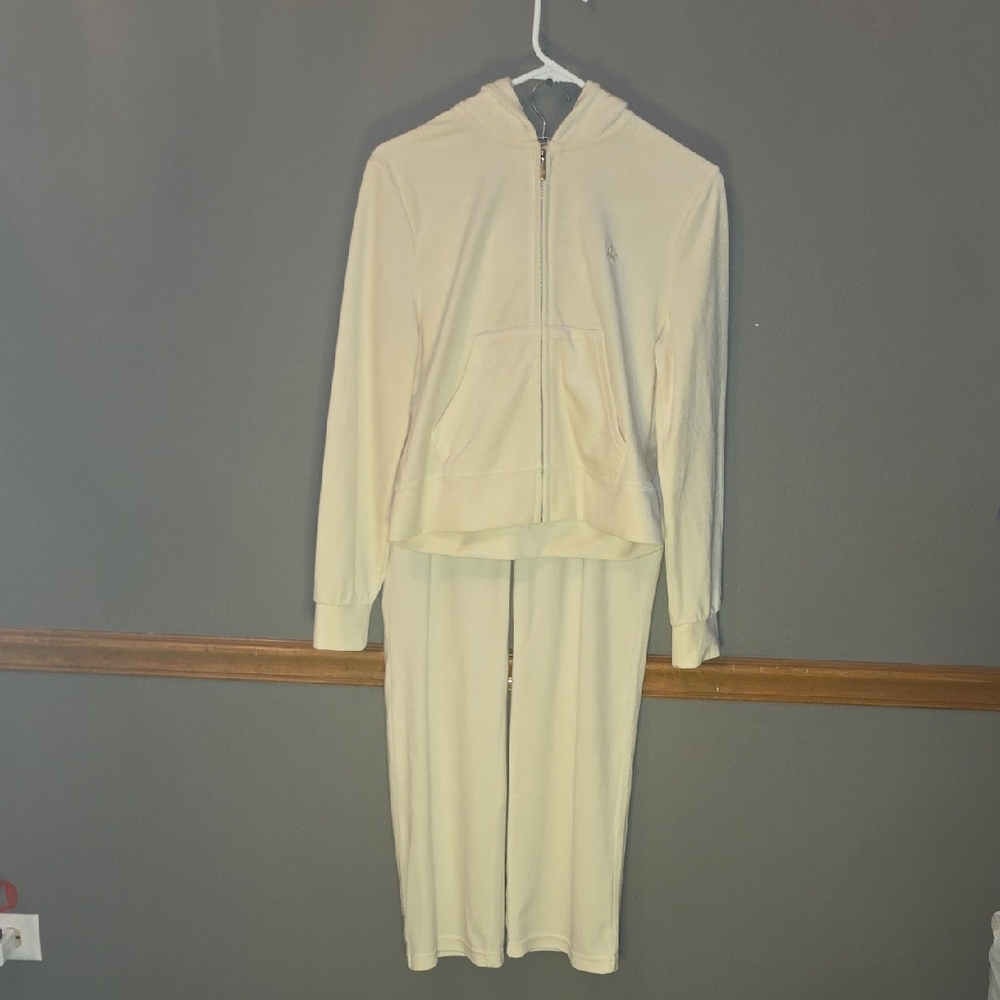 Juicy Couture Off-White Track Pants and Hoodie Set